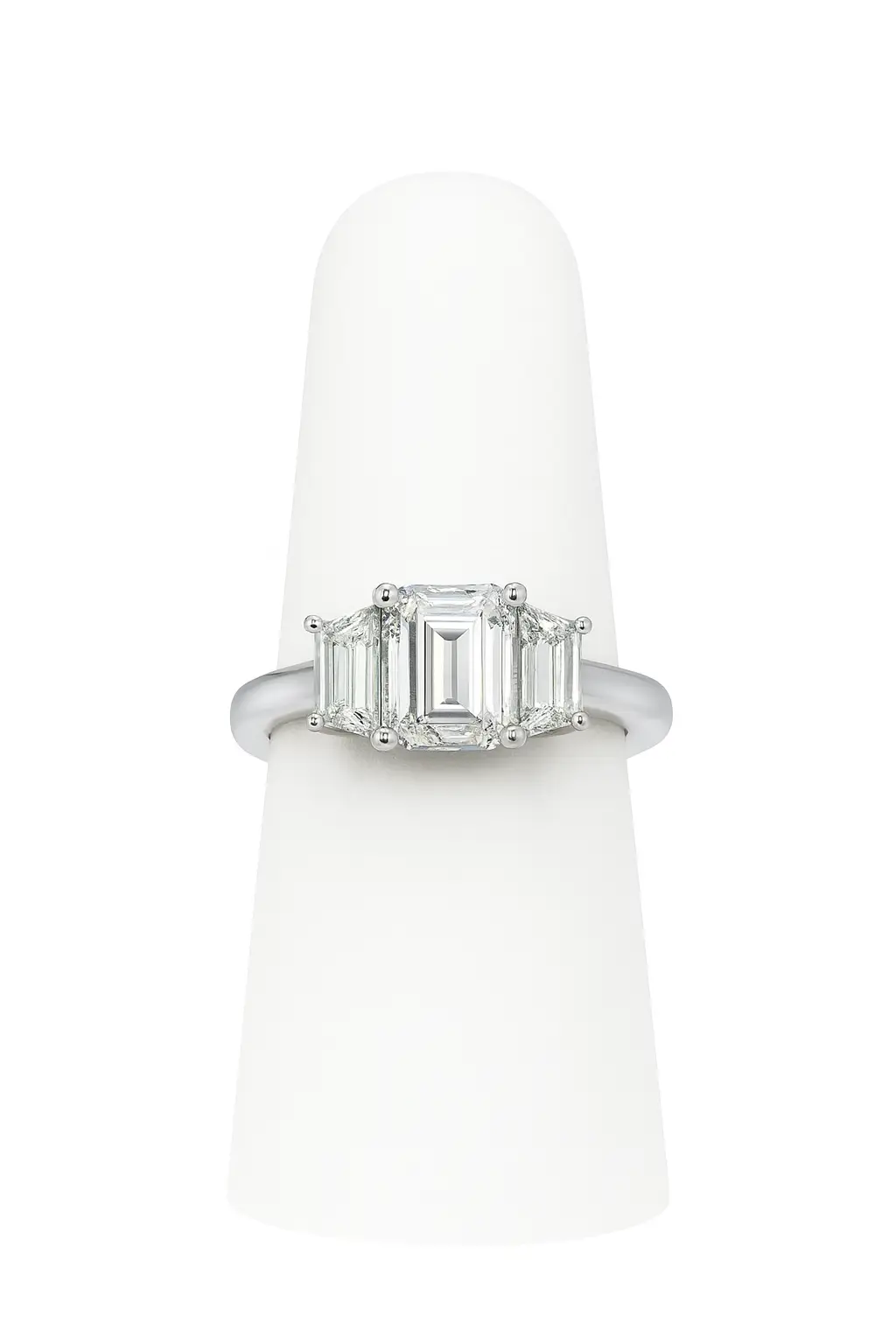 Emerald Cut and Trapezoid Diamond Ring