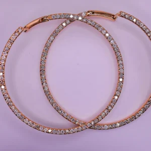 Showstopper Rose Gold Diamond Hoop Earrings
