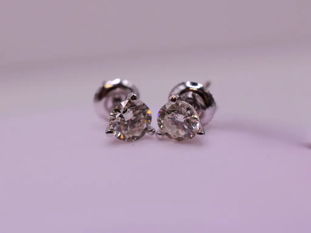 Martini Solitaire Diamond Stud Earrings